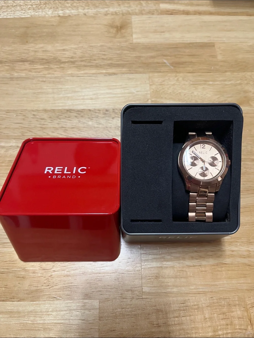 Relic Women’s Rose Gold Chronograph Bracelet Watch